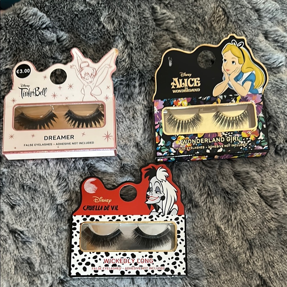 3 Pair Disney False Eyelashes NWT